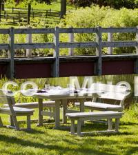 mesas con bancas para jardines