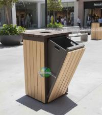 Bote de basura para plaza centro comercial basura orgánica e inorgánica bote con contenedor interno.