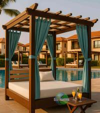 Cama de polietieno, plastimadera, cama de playa, cama para jardín, camas para condominio, camas para club de playa, tumbona, camas de exterior, balinesas