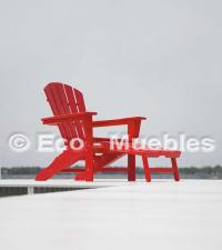 silla roja con descansa pies para hoteles